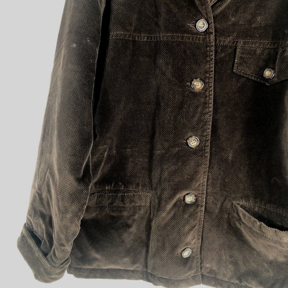 Saint Johns Bay Authentic Woman's Brown Corduroy Button Up Coat Adult Medium - Picture 6 of 16